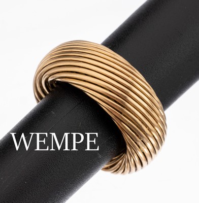 18 kt Gold WEMPE by Kim Ring, GG 750/000, aus der Serie Helioro, qualitätvolle Verarbeitung, ineinander verschlungene Stränge, Symbol der ...