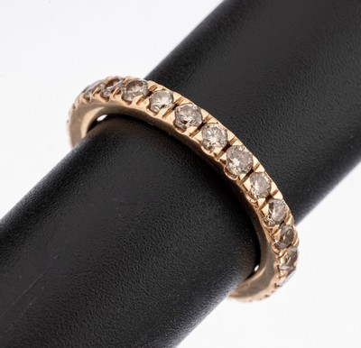 18 kt Gold Brillant-Memoryring, RoseG 750/000, 26 Brillanten zus. ca. 1.30 ct light brown/vs, RW 59, ca. 5.5 g