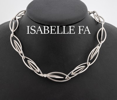 Platin ISABELLE FA Collier, Pt 950, länglich ovale Glieder, spitz zulaufend, qualitätvolle Verarbeitung, L. ca. 50 cm, Klappverschluss mit kl. ...