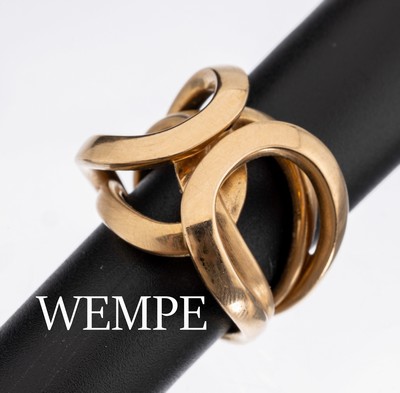 18 kt Gold WEMPE by KIM Ring, GG 750/000, Modell Sensual Golden Bridge, qualitätvolle Verarbeitung, RW 53, ca. 27.0 g, sign.