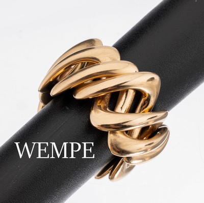 18 kt Gold WEMPE by KIM Ring, RoseG 750/000, Modell Dream Dancer, 3 frei bewegliche Ringe ineinander verschlungen, abstrakte Gestaltung, RW 55, ca. ...