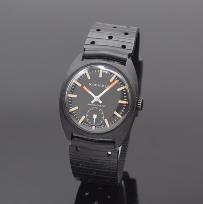 KIENZLE Antimagnetic seltene, nahezu neuwertige Armbanduhr im geschwärzten Gehäuse, Deutschland um 1965, Handaufzug, Metallgeh., geschwärzt. ...