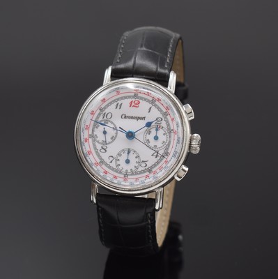 CHRONOSPORT seltener Armbandchronograph in Sterlingsilber, Handaufzug, Schweiz wohl aus Restbeständen in geringer Stückzahl gefertigt um 1996, ...