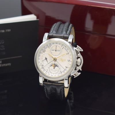 BURAN SA Flagman seltener, auf 200 Stück limitierter Armbandchronograph mit Vollkalender, Russland/Schweiz um 2015, beids. vergl. Edelstahlgeh. ...