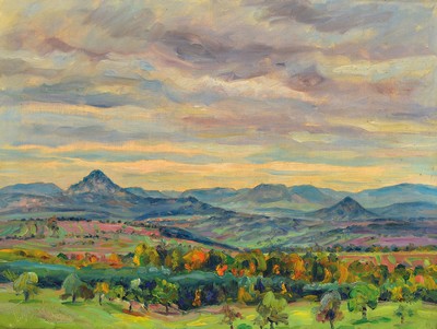 Friedrich Wilhelm Mook, 1888-1944, Landschaft im Taunus, Öl/Lwd, sign., ca. 52x68cm, R. ca. 67x82cm
