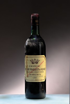 1 Flasche 1985 Chateau Bel Air Marquis d'Aligre, Grand Cru Exceptionnel, Margaux, ca. 75cl, Etikett mit Wasserschaden, very top shoulder