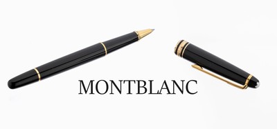 MONTBLANC Ballpen, Meisterstück, Korpus undKappe schwarzes Edelharz, Monturen verg., in Etui