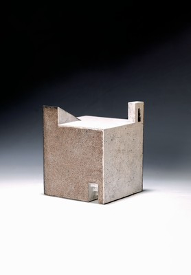 Enrique Mestre-Estelles, geb. 1936 Alboraia Valancia, Sandsteinskulptur, kubische Form, architektonische Elemente, Stempelsignatur am Boden, partiell ...