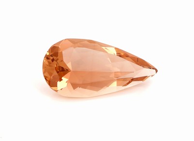 Loser Imperialtopas, ca. 34.8 ct, facett. Tropfen, light reddish orange, ca. 31.1 x 16.1x 10.5 mm