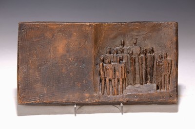 Manfred Kieselbach, 1935 Coburg - 2018 Mannheim, Bronzerelief, Erweiterungsbau der, Städtischen Kunsthalle Mannheim, Grundsteinlegung 29.5.1980, ...