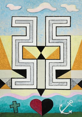Willi Hertlein,1908-1968, Tempara/Holz, abstrakte Komposition um 1935, R. 54x39 cm Das Gemälde stammt aus dem Nachlass des Künstlers, Herlein ...