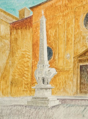Willi Hertlein,1908-1968, Tempara/Holz, Stadtszene in Italien um 1935, R. 50,5x38 cm , Das Gemälde stammt aus dem Nachlass des Künstlers, Herlein ...
