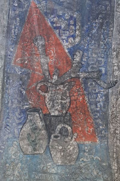 Hermann Jürgens, 1914 heidelberg-1967 Homburg , 2 Mischtechniken auf Papier, abstrakte Kompositionen, 1x signiert und datiert 1964, 90x60 cm, unter ...