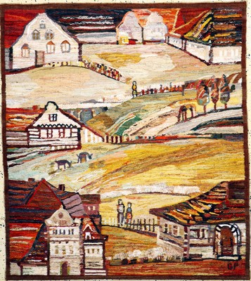 Künstler Gobelin, Polen, Mitte 20.Jhd, Wolle auf Wolle, ca. 140 x 125 cm, EHZ: 2