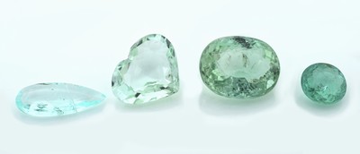 Lot 4 lose Turmaline, zus. 9.47 ct, facett., in versch. Farbnuancen und Schliffen, lt. AIG-Expertise mit Handelsnamen Paraiba