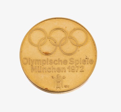 Goldmedaille Olympia 1972, GG 900/000, AV: Olympische Spiele München 1972, RV: Bogenschütze, ca. 12.5 g