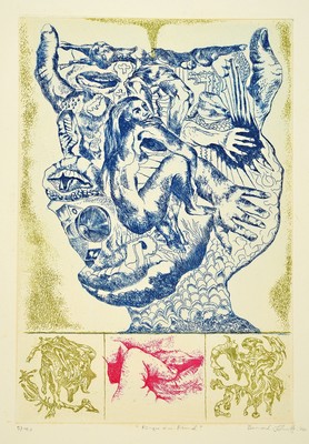 Bernard Schultze, 1915 Pila-2005 Köln, Radierung, "Finger im Mund", 1970, Ed. 5/120, handsigniert, Blatt 60x47 cm, ungerahmt