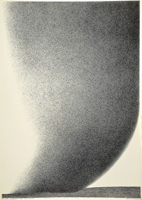 Werner Knaupp, geb. 1636 Nürnberg, Lithographie, "Landschaft mit Windhose", 1972,handsigniert, Ed. 61/200, Blatt 70x50 cm; Knaupp ...