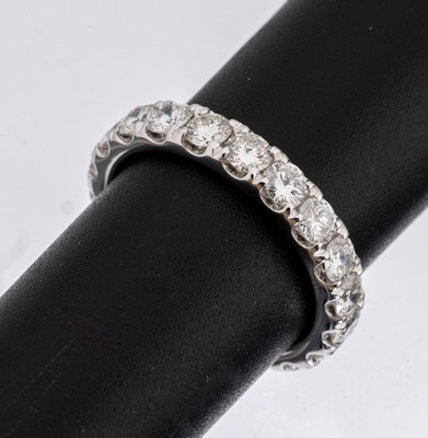 14 kt Gold Brillant-Memoryring, WG 585/000,20 Brillanten zus. ca. 2.51 ct (grav.) feines Weiß-Weiß/si, RW 54, ca. 4.3 g