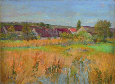Hermann Metz, 1865 Kassel-1945 Bad Sooden -Allendorf, sommerliche Schwälmer Landschaft, farbkräftig impressiver Duktus, links unten signiert, ...