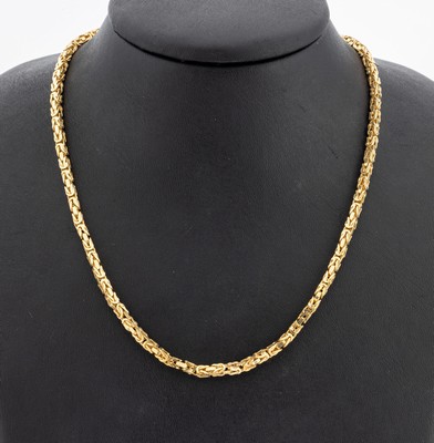 14 kt Gold Königskette, GG 585/000, L. ca. 91 cm, Karabinerschließe, D. ca. 3 mm, ca. 50 g