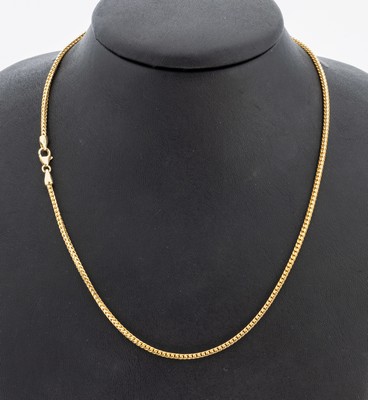 14 kt Gold Collier, GG 585/000, B. ca. 2 mm, L. ca. 42 cm, Karabinerschließe, ca. 9.7 g