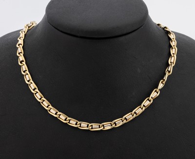 14 kt Gold Collier, GG 585/000, B. ca. 5 mm, L. ca. 45 cm, Karabinerschließe, ca. 36.4 g