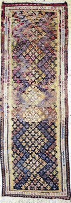 Bidjar Kelim antik, Persien, um 1900, Wolleauf Baumwolle, ca. 265 x 95 cm, EHZ: 2, (kleine Löcher)