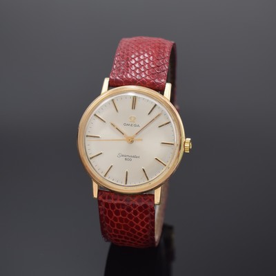 OMEGA Geneve Herrenarmbanduhr Referenz 131.019, Schweiz um 1968, Handaufzug, verg. Geh., Edelstahlboden aufgedr., silb. Zifferbl. bezeichnet ...