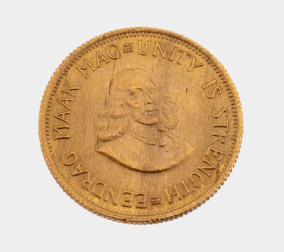 Goldmünze, 2 Rand, Südafrika 1968, Springbock, Unity is strength, Eendrag Maak Mag