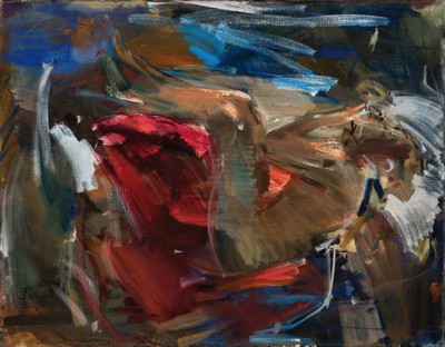 László Fenyves, geb. 1949, Ungarn, Sitzende rauchende Figur, Öl/Lwd, rechts unten sign., ca. 90x70cm
