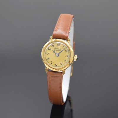 HÖHNEL GLASHÜTTE frühe Damenarmbanduhr in GG 585/000, Deutschland um 1925, Handaufzug, Boden aufgedr., Schmuckkrone, champagnerfarb. Zifferbl. m. ...