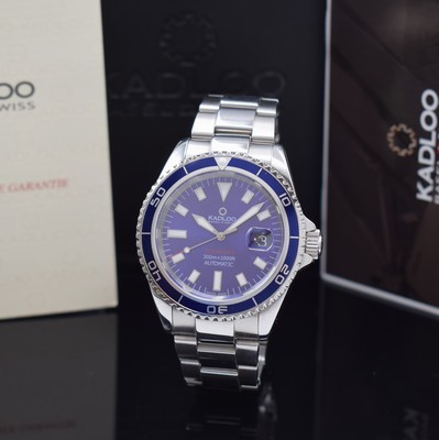KADLOO Armbanduhr Ocean Date Referenz SN4337, Automatik, Edelstahlgeh. inkl. Gliederband m. Faltschl. und Tauchverlängerung, Boden und Krone ...