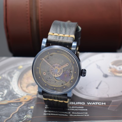 SCHAUMBURG WATCH Unikatorium SteamPunk 2, Handaufzug, gebl. Edelstahlgeh. inkl. orig. Lederband m. orig. Dornschl., beids. vergl., Boden verschr., ...