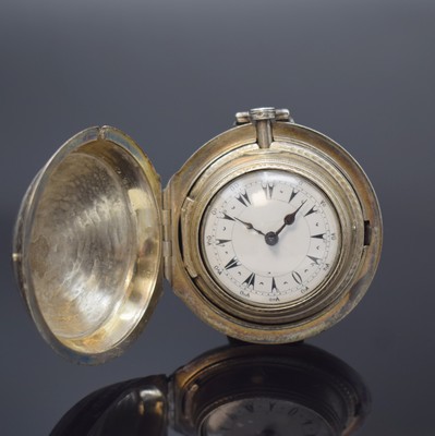 HIGGS & EVANS Taschenuhr mit Zylinderhemmung und 2 Übergehäusen in Silber, England um 1785, Außengeh. Hallmark London 1785, beide Innengeh. ...
