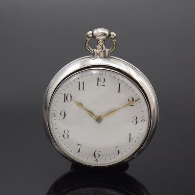 PEMBERTON London Spindeluhr mit Übergehäuse in Sterlingsilber, London Hallmark 1815/1827, glattes Geh. Hallmark 1815, Übergeh. Hallmark 1827, ...