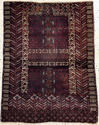 Tekke Engsi antik, Turkmenistan, 19.Jhd, Wolle auf Wolle, ca. 140 x 113 cm, verkürzt, EHZ: 3
