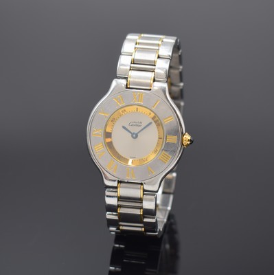 CARTIER Damenarmbanduhr Linie 21 Referenz 1330, Schweiz um 2000, quarz, Edelstahlgeh. inkl. orig. Gliederband m. dopp. Faltschl., Boden 6-fach ...