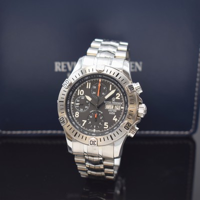 REVUE THOMMEN Airspeed - X Large Armbandchronograph in Stahl Referenz 16071.6, Schweiz um 2015, Automatik, beids. vergl. Geh. inkl. Gliederband m. ...