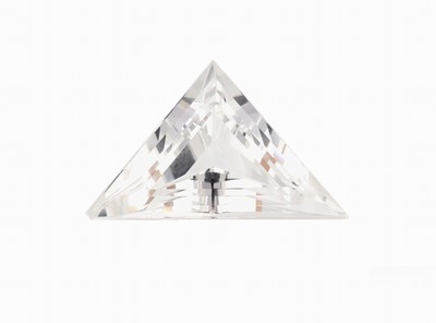 Facett. Bergkristalldreieck, feinste Qualität und Reinheit, ca. 48 x 30.5 mm, ca. 18 g, ca. 90,00 ct, Schmuck- und Sammelstein, Unikat, Handarbeit, ...