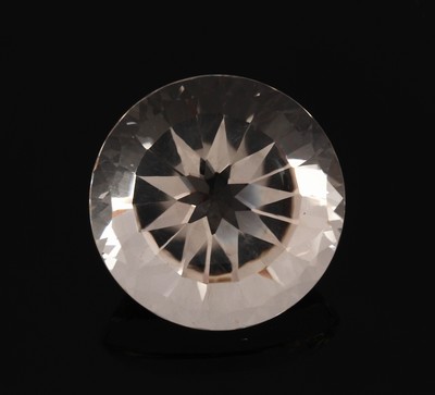 Runder Bergkristall, gemuggelte Tafel, feine Qualität und Reinheit, ca. 27 mm, ca. 13.9 g, ca. 69.5 ct, Schmuck- und Sammler- stein, Unikat, ...