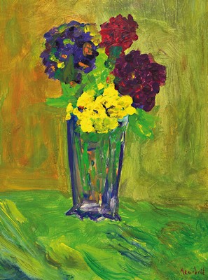 Kurt von Keudell, 1896-1978, Blumenstillleben, Öl/Malkarton, expressive, teils gespachtelte Malweise, rechts unten sign., ca. 57x43cm, R. ca. 64x50cm