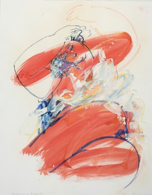 Christiane Maether, geb. 1941 Berlin, Sternentanz, Mischtechnik auf Papier (Aquarell, Gouache, Wachs), betitelt, handsign., ca. 64x50cm, u.Gl., R. ...