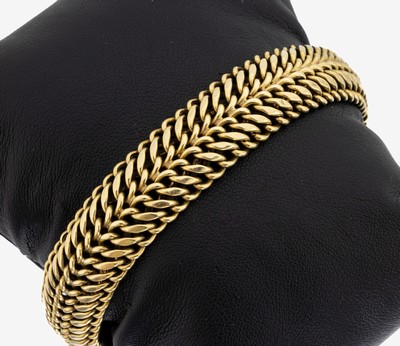 14 kt Gold Armband, ca. 26.3 g, GG 585/000,B. ca. 1.5 cm, L. ca. 19.5 cm, Kastenschloß mit doppelter Sicherheitsacht