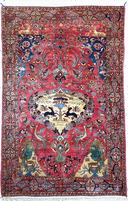Sarogh"Farahan", Persien, Anfang 20.Jhd, Wolle auf Baumwolle, ca. 197 x 132 cm, EHZ: 2,(Fransen erneuert)