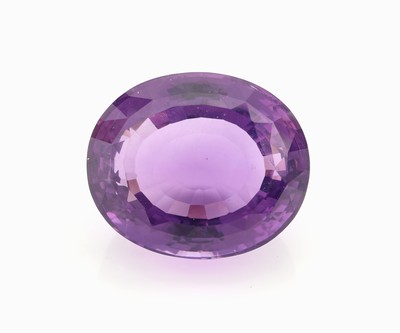 Loser Amethyst, ca. 79.8 ct, ovalfacett., schöne Farbe