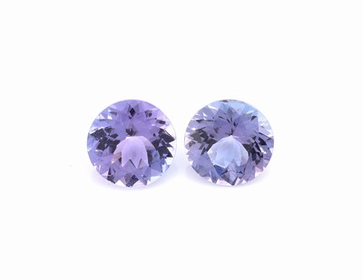 Lot 2 lose Tansanite, zus. ca. 2.53 ct, rundfacett.