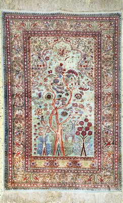 Seiden Kayseri, Türkei, Mitte 20.Jhd, reineNaturseide, ca. 150 x 100 cm, Reinigungsbedürftig, EHZ: 1-2