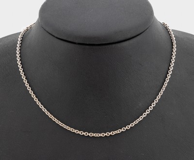 18 kt Gold Kette, ca. 9.6 g, WG 750/000, L ca. 45/51 cm, Karabinerschließe