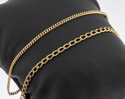 Konvolut 2 8 kt Gold Armbänder, GG 333/000,zus. ca. 5.4 g, L. ca. 18 und 20 cm, Federring-schließen